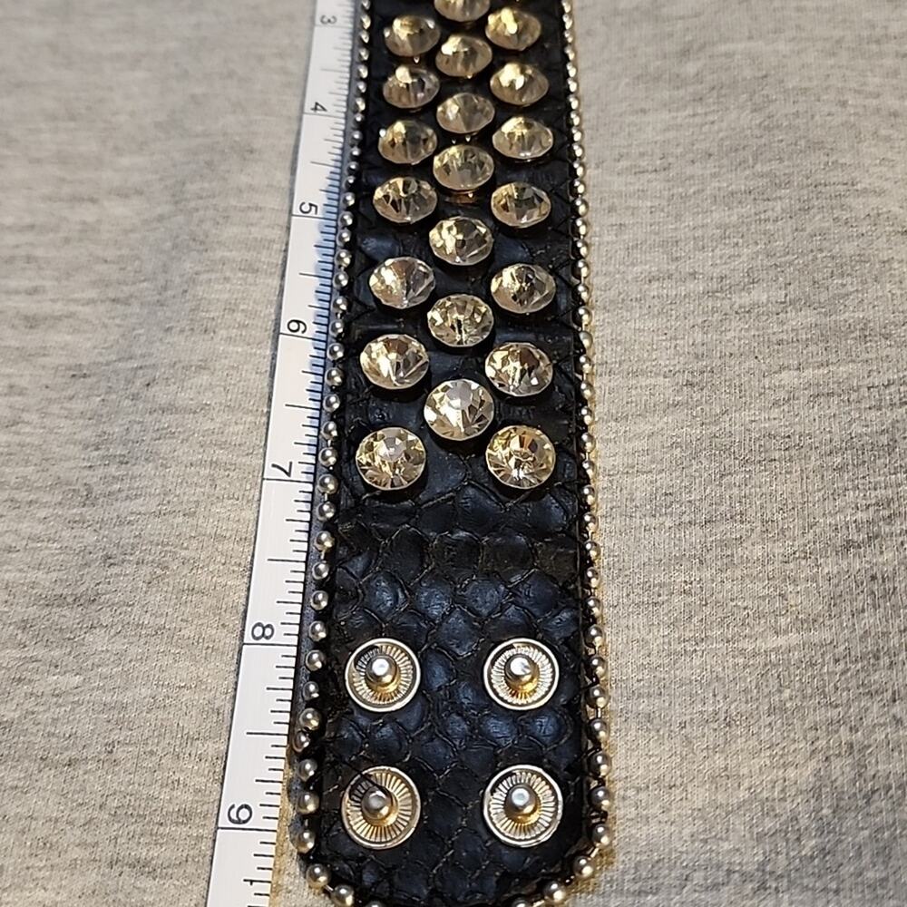 Black Leather Snap Bracelet